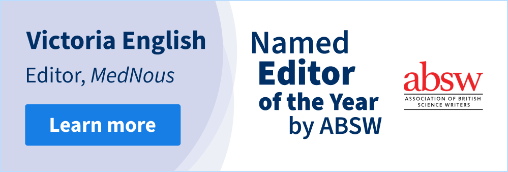 Victoria English, Editor, MedNous. Named Editor of the Year by ABSW.